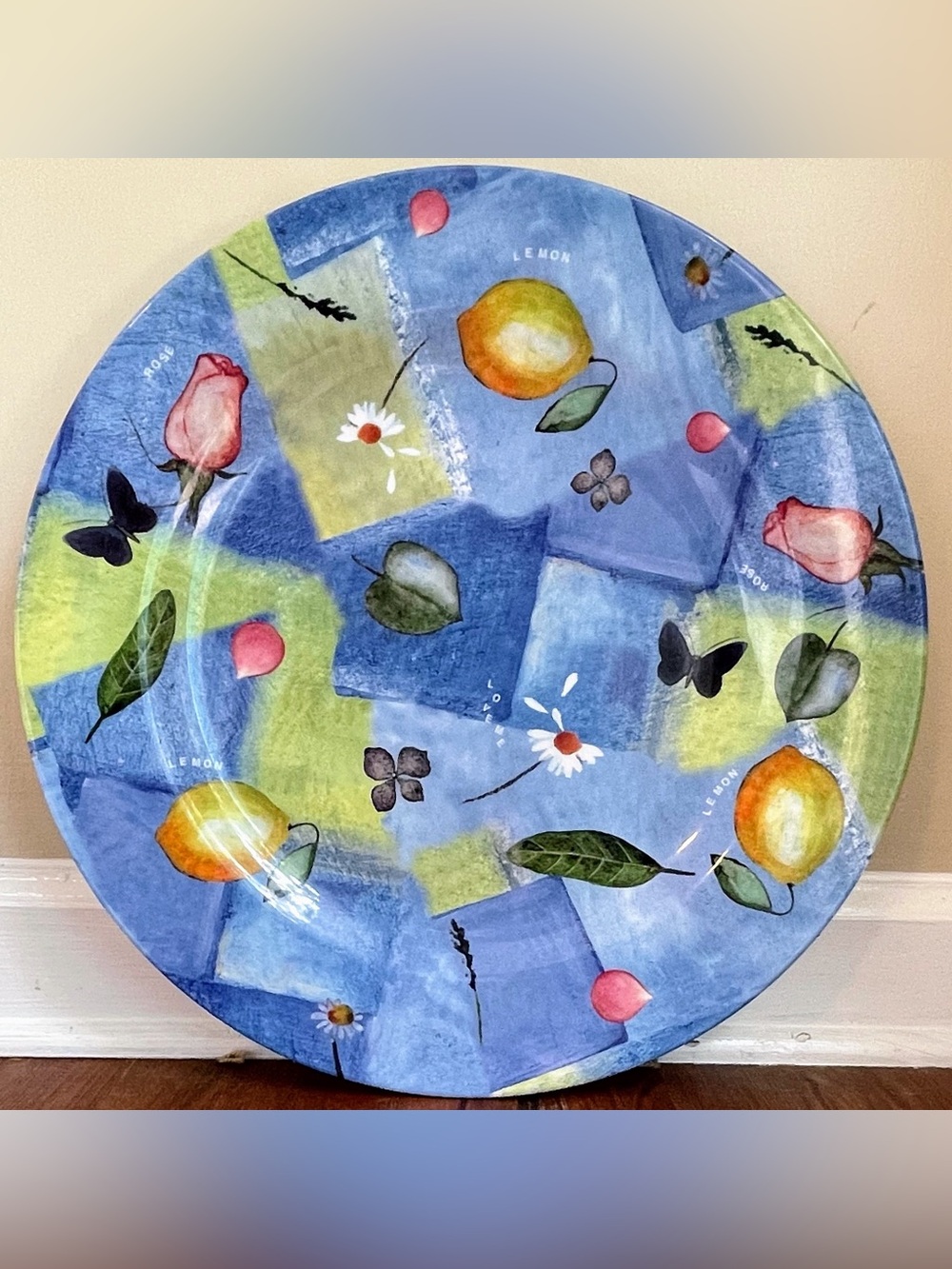 New with tags Evolution Sakura Melamine Summer Love 16" Serving Platter